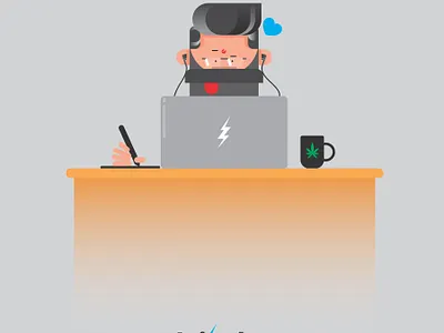 Another Home-Office Day artwork character design digital art drawing graphic design illustration office vector art work from home