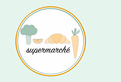 Yummy supermarché adobe illustrator branding challenge design food green grocery online grocery store illustration line design local logo online store orange personal brand shop supermarket web design weeklywarmup