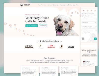 Veterinary Clinic UI Design card design design homepage mobile design ui ux visual design web website