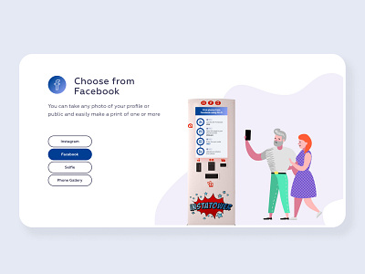 Ibox — Facebook character clean design facebook flat illustration landing man photobooth photobox ui userinterface ux web woman иллюстрация интерфейс лендинг