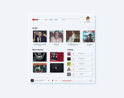 Youtube Music Player Light Theme Soft UI. app uxui ux ui interaction design ui ui design ui designer ux ux design ux designer