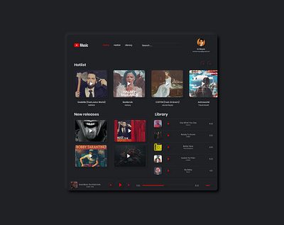 Youtube Music Player Dark Theme Soft UI. app uxui ux ui design interaction design ui ui design ui designer ux ux design ux designer web