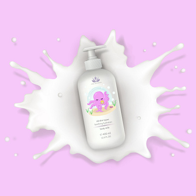 Body Milk "Octopus" baby body concept creativity daily design landing landingpage main page milk uiux website