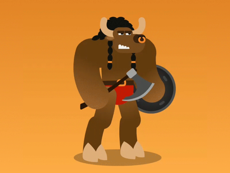 World of Wacraft's Tauren 2danimation after effects aftereffects animation character character animation loop motion design motiongraphics