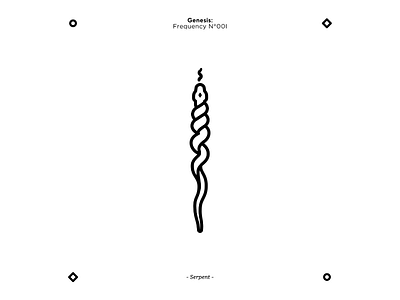 Frequency N°001: Serpent monochrome monoline symbolic