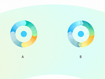 Option gradient hand motion people round