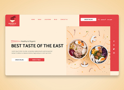 Noodle Website Design creative design design homepage design modern design noodle restaurant restaurant template template design ui web webdesign