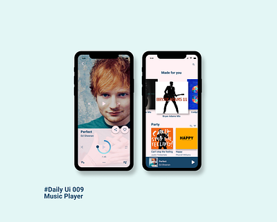 Daily UI 009 - Music player - 3 app daily 100 challenge dailyui mobile music music app music player musicplayer pink play player playlist ui