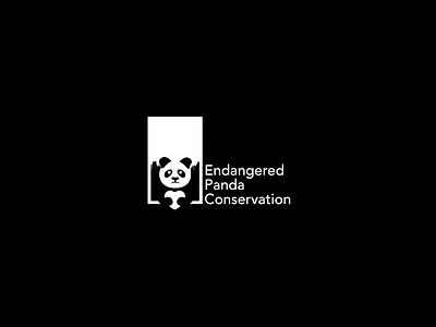 Daily Logo Challenge - 3/50 - Endangered Pand Conservation black and white branding challenge cute design illustration logo minimalist panda