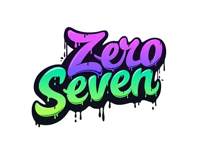 ZeroSeven Logo dripping handlettering logo logodesign seven zero