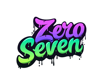 ZeroSeven Logo dripping handlettering logo logodesign seven zero
