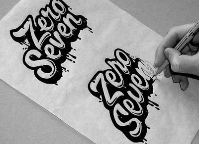 ZeroSeven Logo handlettering logodesign seven sketch zero