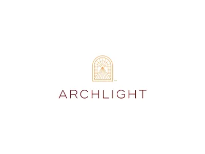 Archlight arch architecture brand branding icon light logo mark typography vector