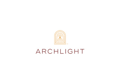 Archlight arch architecture brand branding icon light logo mark typography vector