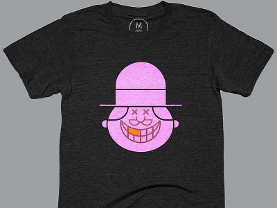 Funcrusher Plus Tee branding character color cottonbureau design funcrusher gold toooth graphic tee illustration logo pink print t shirt tee