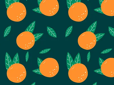 Pattern with oranges background design flat illustration oranges pattern vector