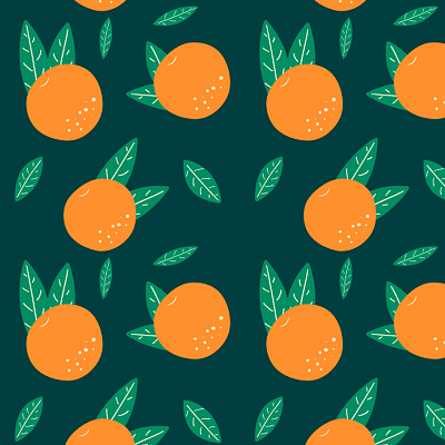 Pattern with oranges background design flat illustration oranges pattern vector