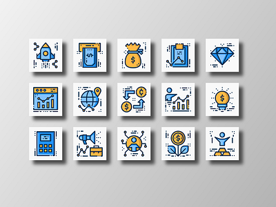 Business Solution vol.2 (Filled Outline) app artwork business creative design doodle element filled outline finance gfxmob icon icon bundle icon set iconfinder iconography illustration office startup ui vector