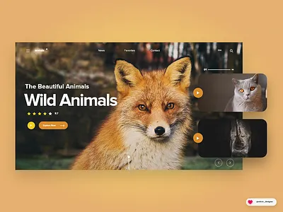 Animals Concept #001| Web Design animal behance designer uitrend uiux web website website design