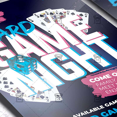 Board Game Night - Flyer PSD Template together at home