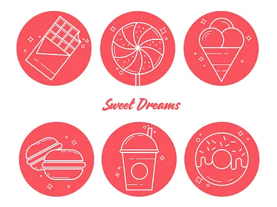Icons candy candy design flat food icon set icons illustration sweets vector