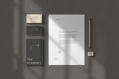 minimal elephant logo business/office desk mockup business business card business card design design elephant elephant logo graphic graphic design graphic design graphicdesign graphics minimal minimalist logo mockup office