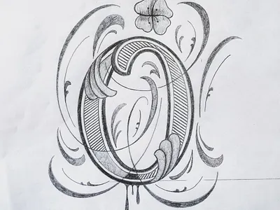 O flourishes illustration lettering