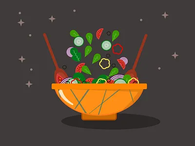 Salad Time affinity art affinity designer food illustration green salad healthy healthy food illustrator ipad art love food love salad salad vector bowl vector food vector illustration vector salad
