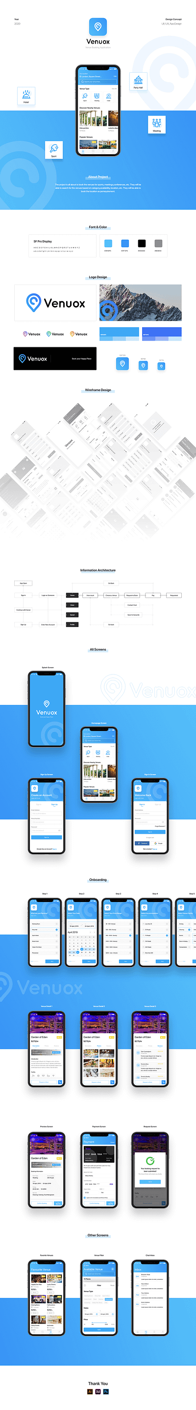 Venuox App Design animation app design illustration illustrator minimal typography vector
