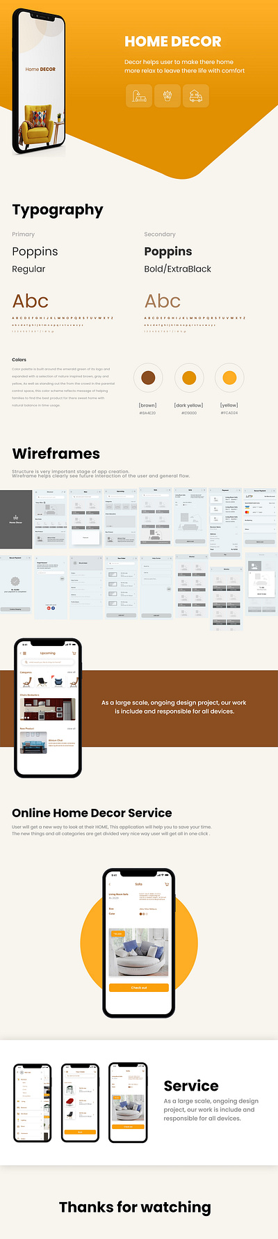 "Home Decor" App Design app design home homepage icon illustrator new year treaands typography ux vector yellow