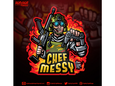 CHEF MESSY MASCOT LOGO chef csgo esportlogo esports fortnite gaming gaminglogo illustration mascot character mascot design mascot logo mixer pubg ranbowsix sportlogo streamer streamerlogo twitch logo valorant vector