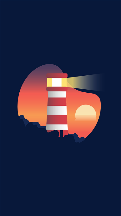 Sunset Lighthouse design drawing graphic illustration illustrator light lighthouse night sunsetlighthouse suset vector