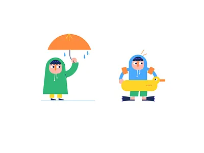 Dude cartoon coat doodle duck swim umbrella