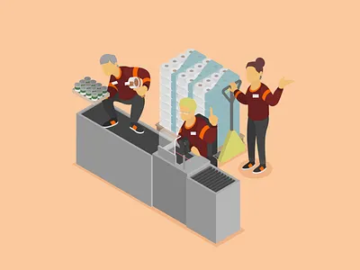 Show Your Character: Supermarket adobe character corona covid19 deepblue design illustration illustrator kreativeshaus showyourcharacter stayathome supermarket thankyou