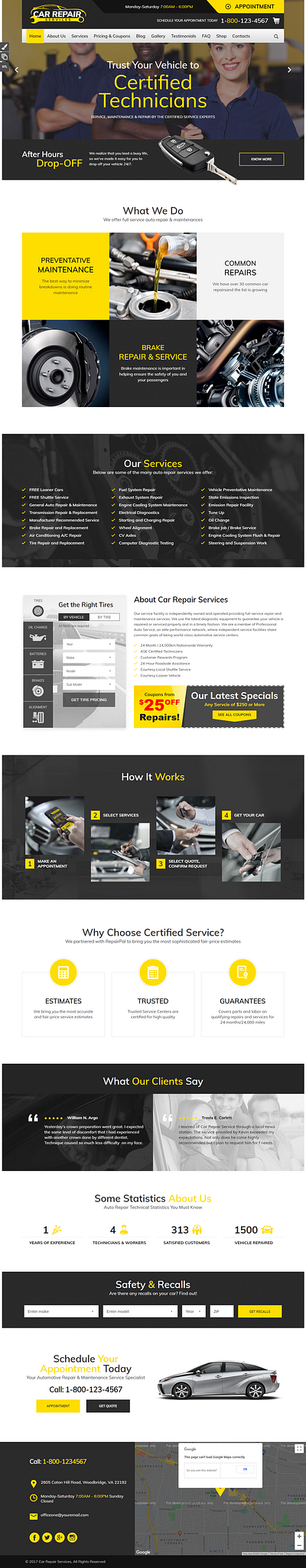 Car Repair Services Auto Mechanic WordPress Theme ecommorce website builder website design wordpress themes