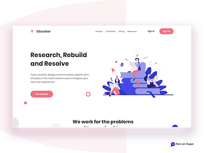 Educator landing page aftereffects courses design education education website human factors landing page landing page ui learning penonpaper ui ui design uidesign