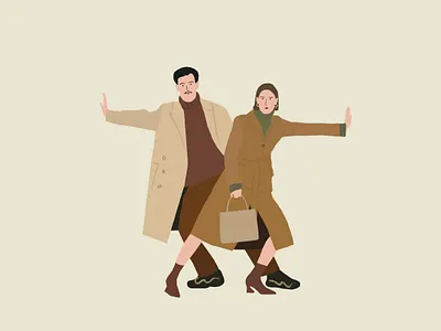 Fashion couple beige pallet couple illustration illustration illustration design illustrator art minimal minimalistic illustration people illustration vector