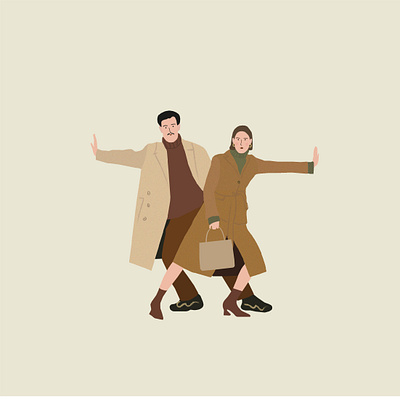 Fashion couple beige pallet couple illustration illustration illustration design illustrator art minimal minimalistic illustration people illustration vector