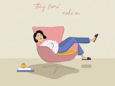"Stay Home" book illustration bright colors design home illustration identity design illustration illustration art illustration digital interior illustration minimal