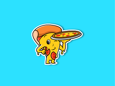 Pizza Mascot Logo art branding design flat icon illustration illustrator logo minimal vector