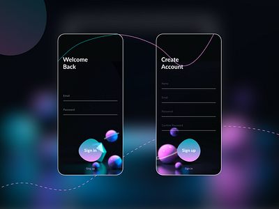 Sign in & Sign up @ui @ux app design gradient sign in sing up