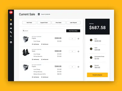 Chesterfield Auto Parts - Point of Sale System app point of sale sales ui ux