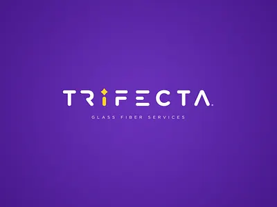 Logo for Trifecta branding design fiber font font design germany glass liepsig logo logodesign minimal purple services tech technology technology logo typography yellow