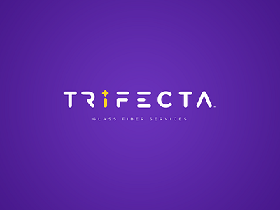 Logo for Trifecta branding design fiber font font design germany glass liepsig logo logodesign minimal purple services tech technology technology logo typography yellow