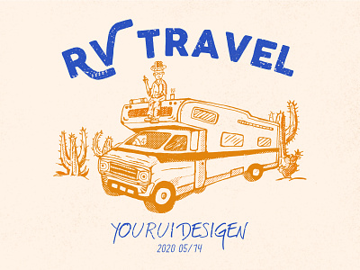 RV travel drink 插画