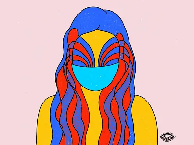 Self portrait 3 abstract art concept covid19 design emotion graphic illustration mask sanity selfportrait shrutillusion
