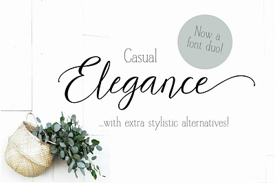 Casual Elegance Script Font Duo casual elegance cursive font duo fun font script stylistic alternatives