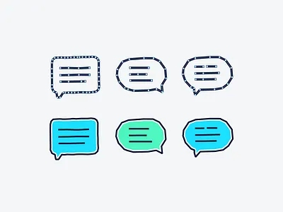 Messaging bubble test anchor points design illustration messaging mockup sketch tandem test vector wip