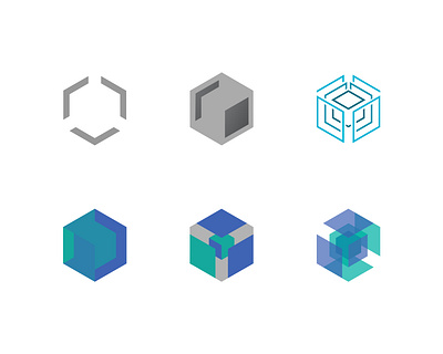 Logomark versions for BIM Consulting 3d bim consulting cube isometry logodesign logomark