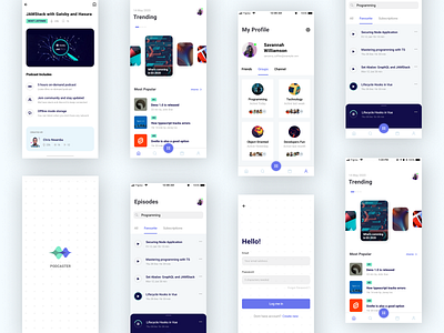 Podcaster IOS App branding design ui ux visual design